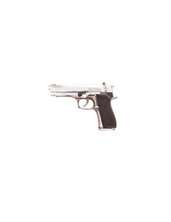 PISTOLET CHROME 9 MM