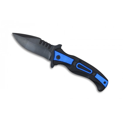COUTEAU OUVERTURE ASSISTEE MANCHE NOIR ET BLEU LAME 10CM
