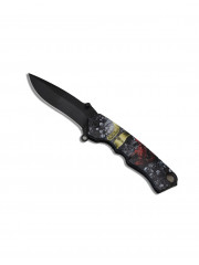 COUTEAU OUVERTURE ASSISTEE TETE DE MORT LAME 12CM