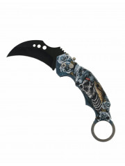 COUTEAU KARAMBIT AUTOMATIQUE LOUP TETE DE MORT