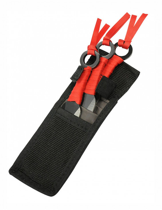 ENSEMBLE DE 3 KUNAI ROUGE 15CM