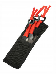 ENSEMBLE DE 3 KUNAI ROUGE 15CM