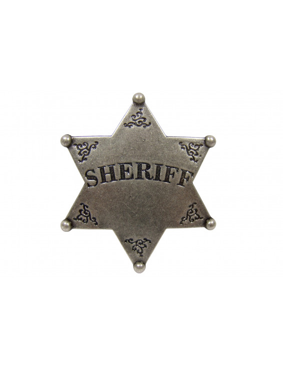 ETOILE DE SHERIF 6 BRANCHES ARGENT