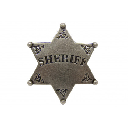 ETOILE DE SHERIF 6 BRANCHES ARGENT