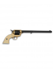 REVOLVER PEACEMAKER USA 1873 BLANC-DORE-NOIR 46 CM