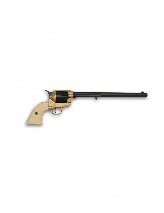 REVOLVER PEACEMAKER USA 1873 BLANC-DORE-NOIR 46 CM