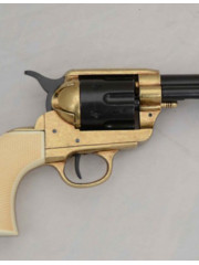 REVOLVER PEACEMAKER USA 1873 BLANC-DORE-NOIR 46 CM