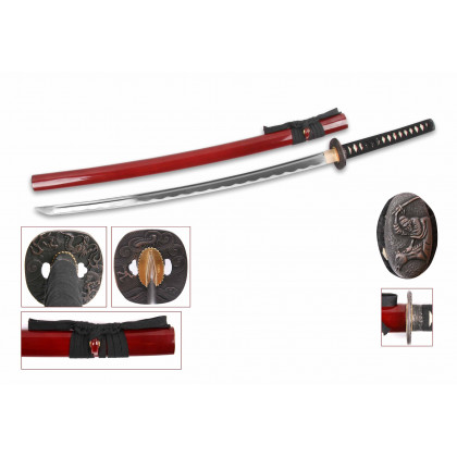 F/ KATANA 1045 FOURREAU ROUGE LAME 71CM