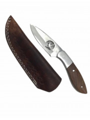 COUTEAU CHASSE MANCHE BOIS LAME AJOURE CERF 10CM