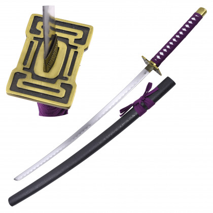 KATANA NON TRANCHANT NOIR TRESSAGE VIOLET