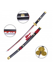 KATANA NON TRANCHANT NOIR ET OR DECORE