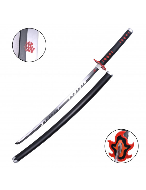 KATANA NON TRANCHANT NOIR ET ROUGE