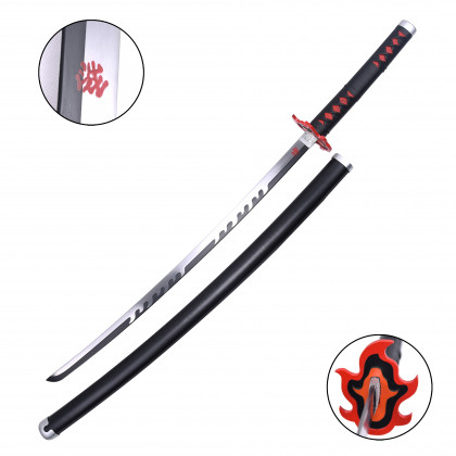 KATANA NON TRANCHANT NOIR ET ROUGE