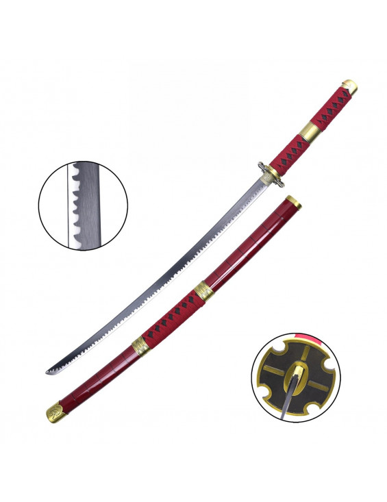 KATANA NON TRANCHANT ROUGE ET OR