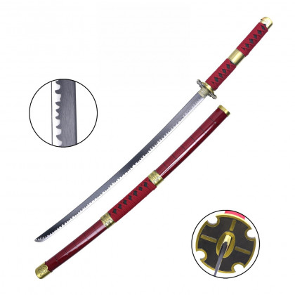 KATANA NON TRANCHANT ROUGE ET OR