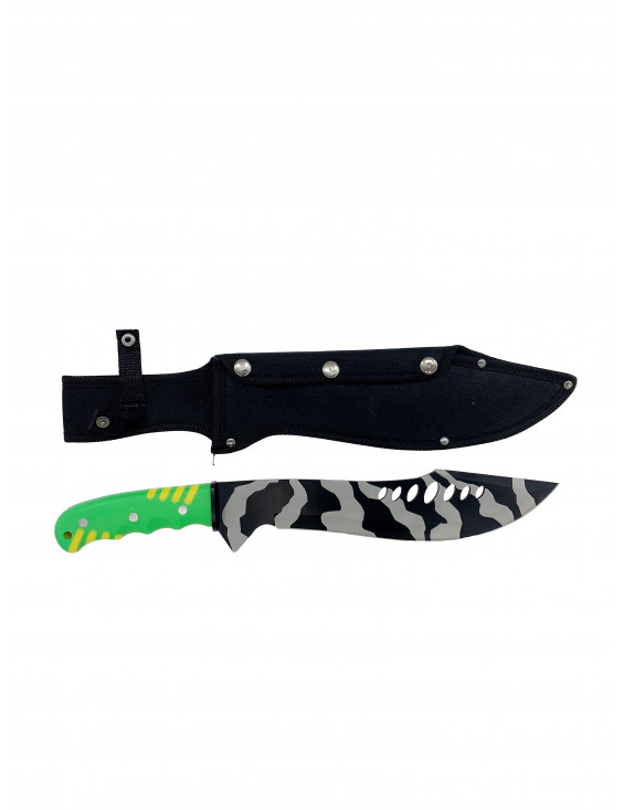 MACHETTE LAME ZEBREE MANCHE PLASTIQUE VERT