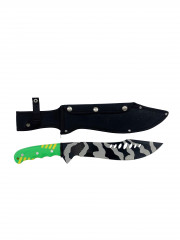 MACHETTE LAME ZEBREE MANCHE PLASTIQUE VERT