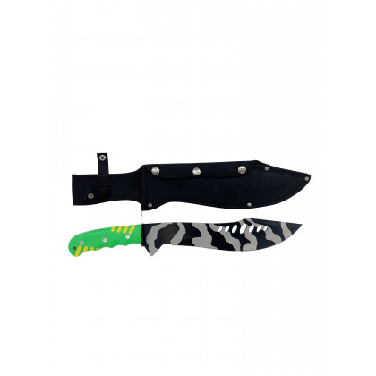 MACHETTE LAME ZEBREE MANCHE PLASTIQUE VERT