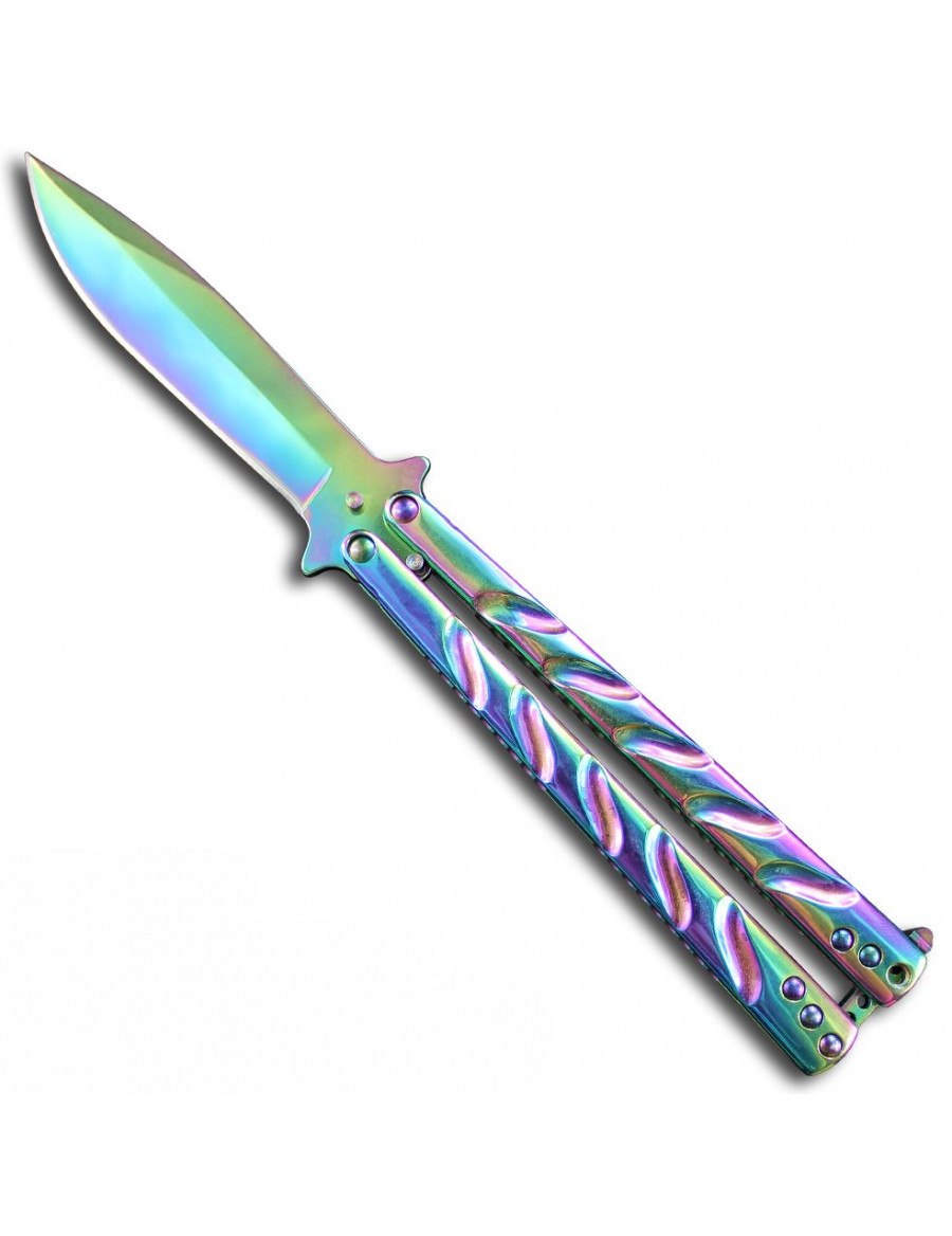 Couteau papillon rainbow Virginia couleurs originales