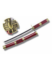 Mini Katana rouge et or