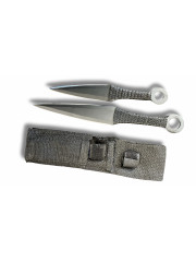 ENSEMBLE KUNAI NOIR PETIT ET GRAND MODELE AVEC ETUI