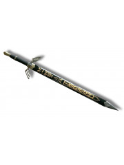 Épée décorative en bois noire et or avec fourreau gravé