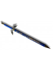 Épée décorative en bois bleue et or avec fourreau gravé