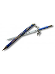 Épée décorative en bois bleue et or avec fourreau gravé