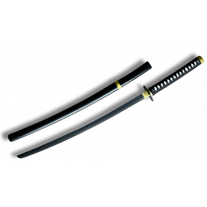 Katana Noir – Édition Anti-Magie avec Garde Trèfle