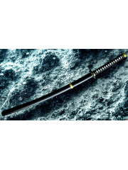 Katana Noir – Édition Anti-Magie avec Garde Trèfle
