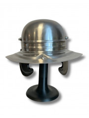 Casque romain type Galia en acier poli