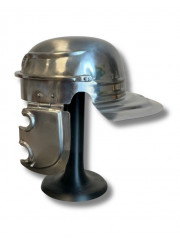 Casque romain type Galia en acier poli