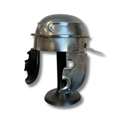 Casque romain type Galia en acier poli