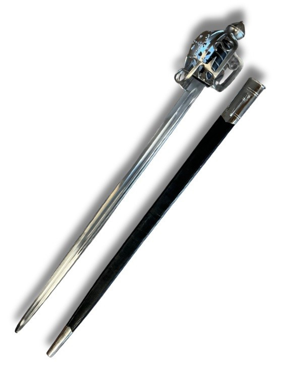 Épée Jacobite à garde en panier dorée