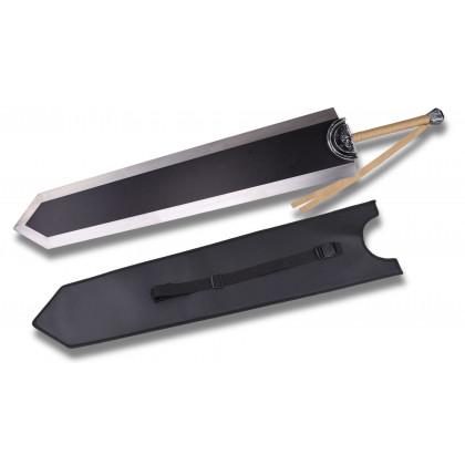 Épée Massive Noire de Guerrier Sombre – Style Dragon Slayer avec Fourreau