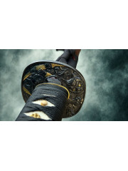 Katana Shihozume Noir & Rouge Lame Laminée Prestige