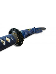 Wakizashi Bleu Nuit Trempe Argile Finition Maître