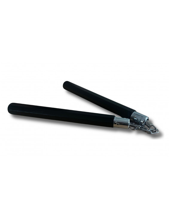 NUNCHAKU CHAINE BOIS NOIR OCTOGONAL