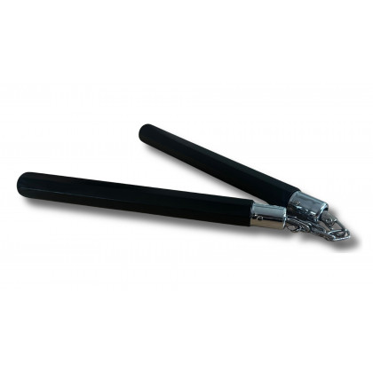 NUNCHAKU CHAINE BOIS NOIR OCTOGONAL