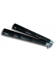NUNCHAKU CHAINE BOIS NOIR GRAVURE DRAGON