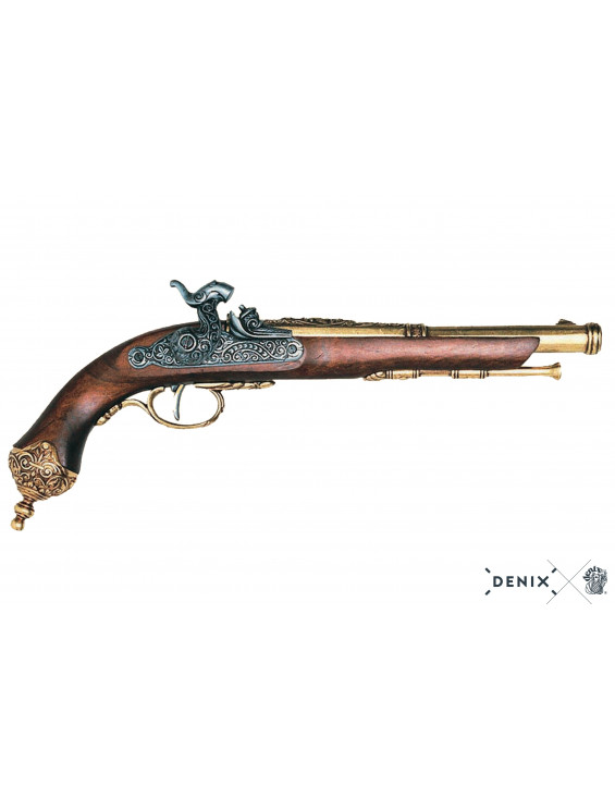 Pistolet à silex italien décoré – XVIIIe siècle – Réplique historique DENIX