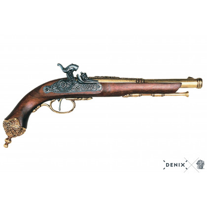 Pistolet à silex italien décoré – XVIIIe siècle – Réplique historique DENIX