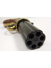 PISTOLET ANGLAIS 1840 6 CANONS NOIR ET OR