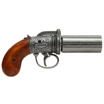 PISTOLET ANGLAIS 1840 6 CANONS GRIS