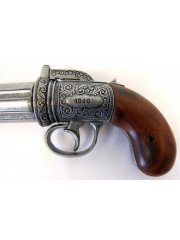 PISTOLET ANGLAIS 1840 6 CANONS GRIS